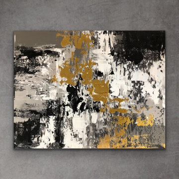 'Noble' 60x48 IN Original Large Modern gold white abstract art MADE TO ORDER