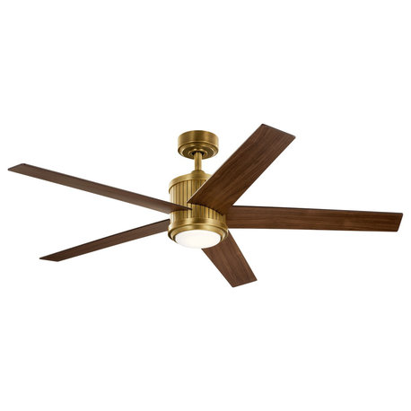 Kichler 1-LT LED 56" Brahm Fan 300044NBR - Natural Brass