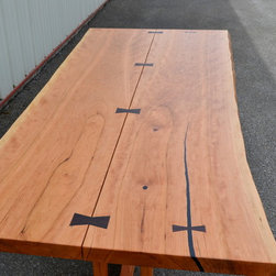 Live Edge Cherry Dining Table With Nakashima Style Base - Dining Tables