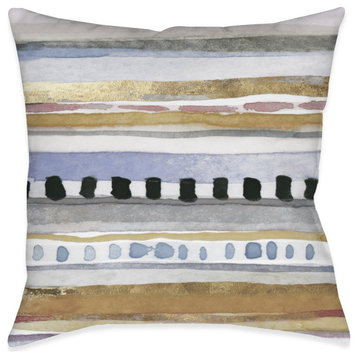 Watercolor Boho Linework Indoor Pillow, 18"x18"
