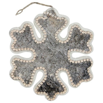 8" Rustic Embellished Snowflake Decorative Christmas Ornament