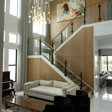 Modern Architectural Millwork Feature Wall & Stair Paneling