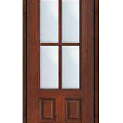 Patio Single Door 80 Fiberglass 3/4 Lite 4 Lite SDL Glass - Patio Doors