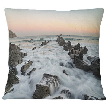 Bay of Biscay Atlantic Coast Spain Landscape Printed Throw Pillow, 18"x18"