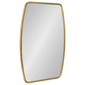 Caskill Barrel Framed Wall Mirror, Gold, 20x32