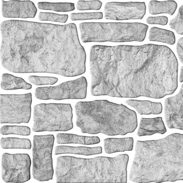 Faux Stone 3D Wall Panels, Blue Grey, Set of 10, Covers 54 sq ft