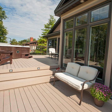 A custom multi-level low maintenance deck by Hickory Dickory Decks.