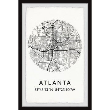 "Atlanta, Georgia Coordinates" Framed Painting Print, 24x36
