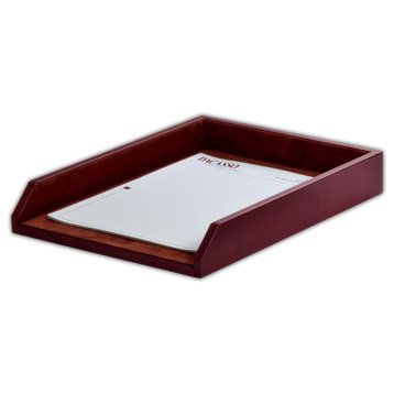 A3001 Mocha Leather Letter Tray