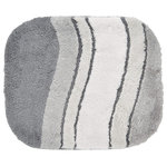 Anthracite Gray Unique Oval Non Slip Washable Bathroom Rug, Siesta, Medium - Design: