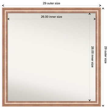 Harmony Rose Gold Non-Beveled Wood Wall Mirror 28.5x28.5 in.