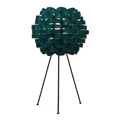 Bamboo Carnation Table Lamp | Sea Blue - Table Lamps