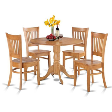 5-Piece Kitchen Nook Dining Set, Round Table and 4 Dinette Chairs