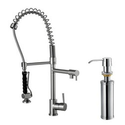 Vigo - Vigo Kitchen Faucets. Single-Handle Pull-Down Sprayer Kitchen Faucet with Soap D - Kitchen Faucets