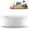 59" Streamline Freestanding Tub and Tray With External Drain