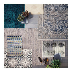 Hues of Blue Area Rug Collection - Floor Rugs