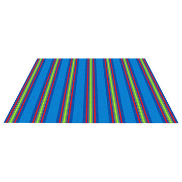 Classic Stripes Cool Blue Rug