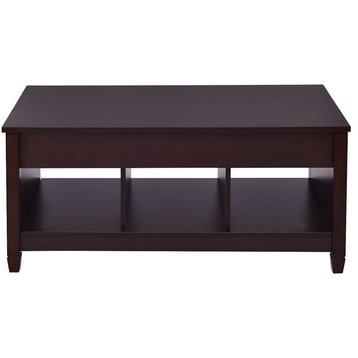 Modern Living Room Furniture With Hidden Compartment and Lift Tabletop, Brown