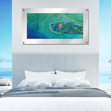 Ocean Water View Wall Decor | Glass Standoff Gallery Wall Print