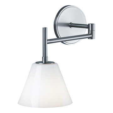 Ilex AMS-WM-SH-AB-IN Amber Swing Arm Wall Sconce Light. Incandecent. Shiny Opal