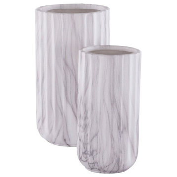 Safavieh Silene Ceramic Vase, White Marble
