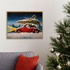 Canvas Art Framed 'Mouse With Christmas Tree' by Lucia Heffernan, 24x18