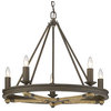 Golden Stokes 5-Light Chandelier 1053-5 DR, Dark Rust