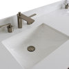 61" Double Sink Vanity, Dark Gray Finish And White Quartz And Rectangle Sink