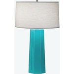 Robert Abbey - Robert Abbey 973 Mason - One Light Table Lamp - Shade Included: TRUE  Cord Color: Silver  Base Dimension: 6.5 x 17.38Mason One Light Table Lamp Egg Blue Glazed Oyster Linen Shade *UL Approved: YES *Energy Star Qualified: n/a  *ADA Certified: n/a  *Number of Lights: Lamp: 1-*Wattage:150w E26 Medium Base bulb(s) *Bulb Included:No *Bulb Type:E26 Medium Base *Finish Type:Egg Blue Glazed