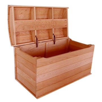 Amish Engraved Hope Chests Toy Boxes Oak, Cherry and Other Hardwoods, Handmade
