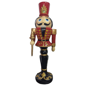3' Nutcracker Toy Soldier on a Pedestal Base, Red