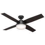 Hunter Fan Company - Hunter Fan Company 52" Dempsey Damp Matte Black Ceiling Fan With Light/Remote - A contemporary fan with mass appeal, the Dempsey will fit flawlessly in your home's modern interior design. The beautiful, clean finish options work together with the high contrast of angles throughout the design to create a look that will keep your space looking current and inspired. This fan is damp rated for covered porches or any area with moisture. Fully-dimmable, energy-efficient LED bulbs give you total control over your lighting, while the 52-inch blade span is ideal for large rooms. We have a full collection of Dempsey fans so you can maintain a consistent look while tailoring the size and features to each room in your house.