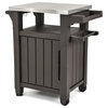Keter Unity Indoor Outdoor BBQ Prep Station and Serving Cart