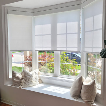 Bay Window Roller Shades Shadeomatic Light Filtering