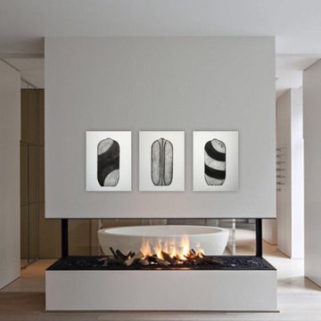 Raku Pottery Series IV Triptych