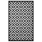 Green Decore - Lightweight Indoor/Outdoor Reversible Plastic Rug Nirvana, Black / White, 6x9 Ft - Easy to clean Resistant to moisture and can simply be wiped clean, Made from recycled plastic.