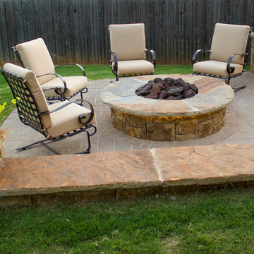 Baseball-Diamond Shaped Fire Pit Patio