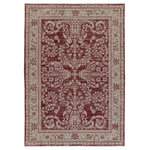 Jaipur Living - Vibe by Jaipur Living Katarina Floral Red/ Light Gray Area Rug 10'X14' - Inspired by fine, handcrafted designs of Chobi rugs from Afghanistan, the Leila collection makes traditional beauty accessible. The Katarina area rug features a distressed, floral and border design in rich tones of red, light gray, soft green, and cream. This polyester accent is durable and easy-to-clean, offering the perfect grounding accent to homes with pets or kids. This indoor rug works perfectly in high traffic areas such as living rooms, halls, entryways, and dining areas.