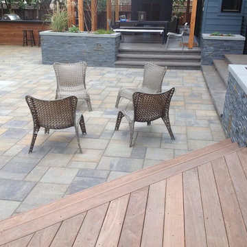Willow Glen Modern- paver patio and wood deck