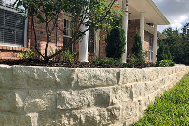 This is an example of a retaining wall landscape in Houston.