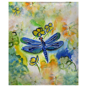Betsy Drake Dragonfly's Garden Fleece Blanket