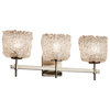 Veneto Luce Union 3-Light Bath Bar, Oval, Brushed Nickel, Lace Shade