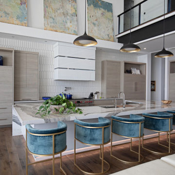 Milano - Fantasia + Bianco Lucido - Kitchen New Construction