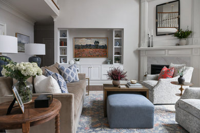 Transitional family room photo in Charlotte