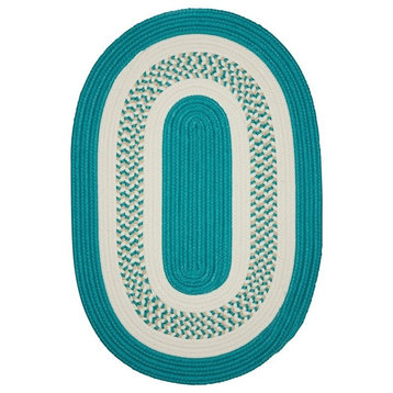 Crescent Rug, Teal, 2'x8' Oval