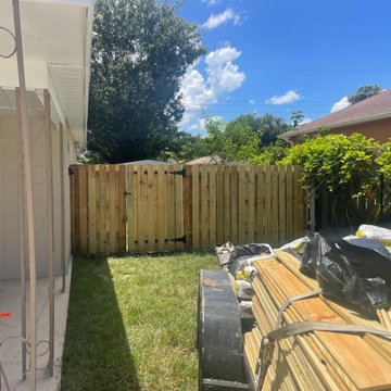 White vinyl fence