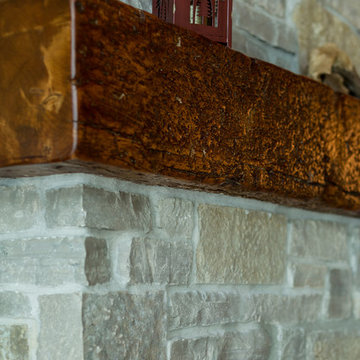 Whitewater Lake - 100 year old reclaimed barn beam mantle