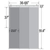 Navajo White-Koala Gray 3-Panel Track Extendable Vertical Blinds 36-66"x94"