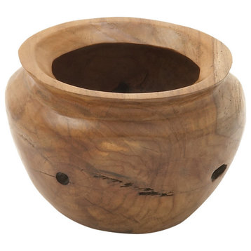 Bohemian Brown Teak Wood Decorative Bowl 75553