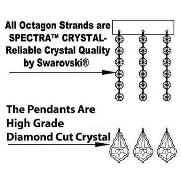 Swarovski Crystal Trimmed Modern Crystal Pendant Chandelier